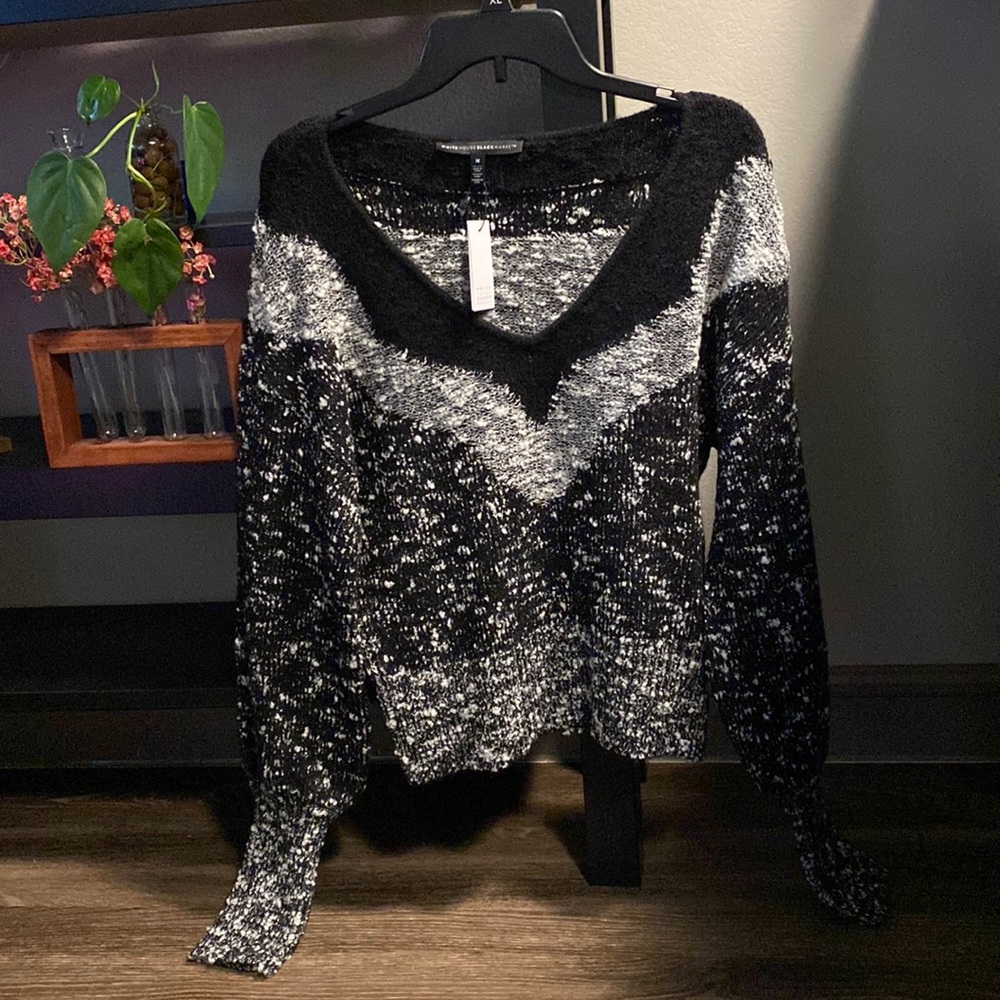 Medium, White House Black Market sweater, black and white